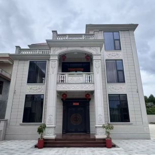 安阳 芝麻白石材别墅干挂案例展示