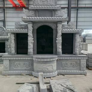 安阳 芝麻灰高档墓碑，土墓，可定制