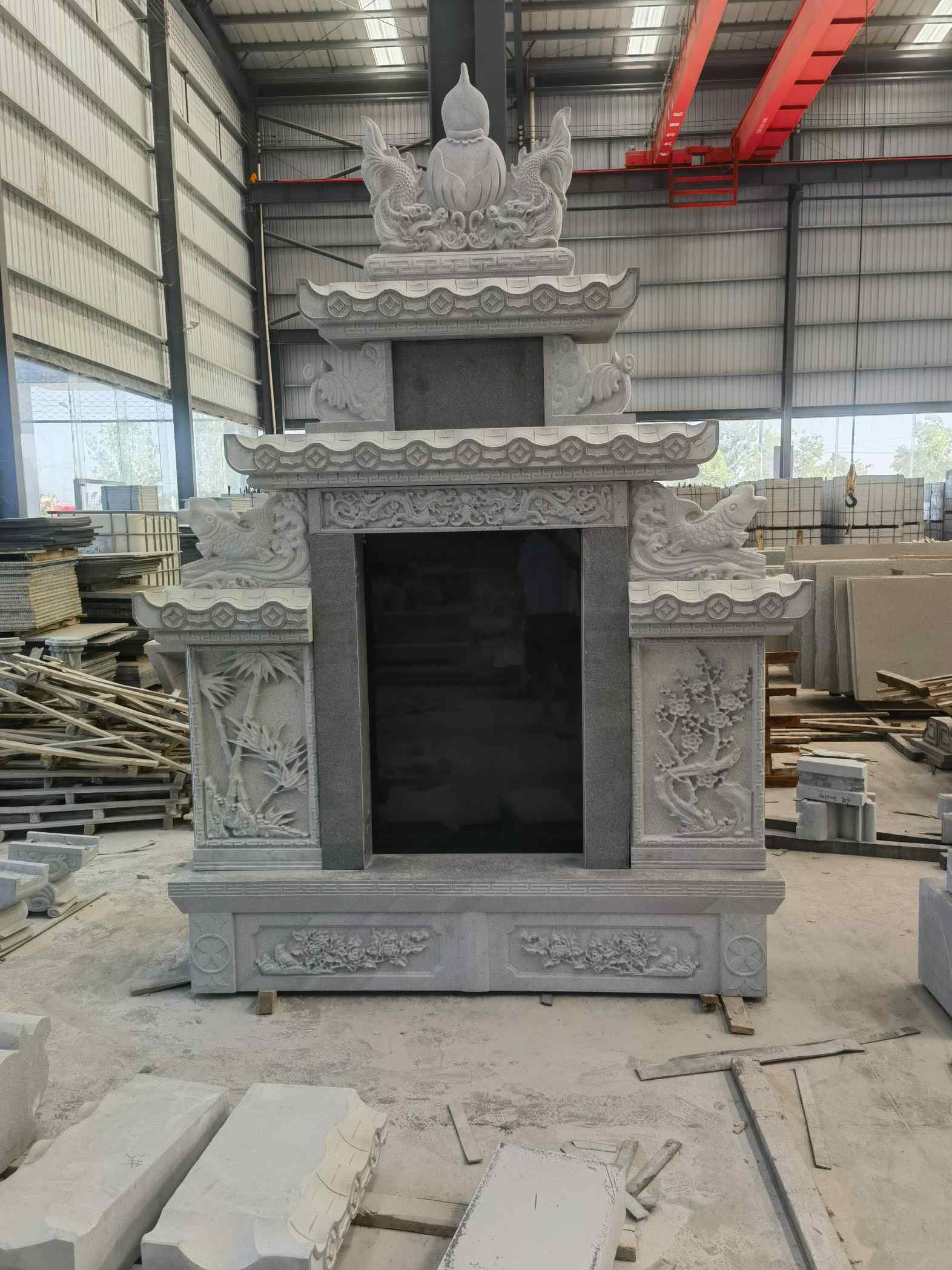 安阳 芝麻灰高档墓碑、土墓，一套也支持定做