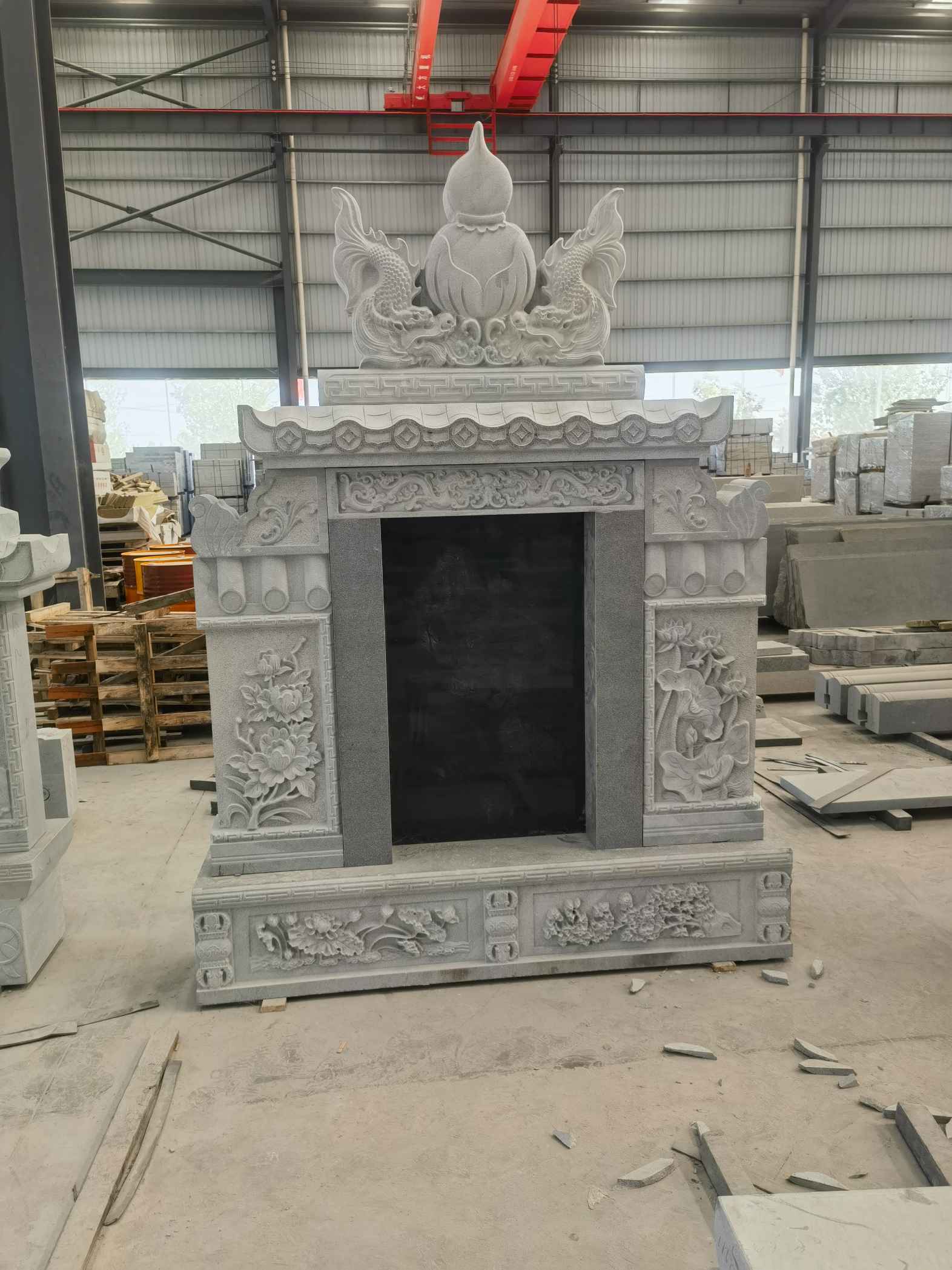 安阳 芝麻灰高档墓碑、土墓，一套也支持定做