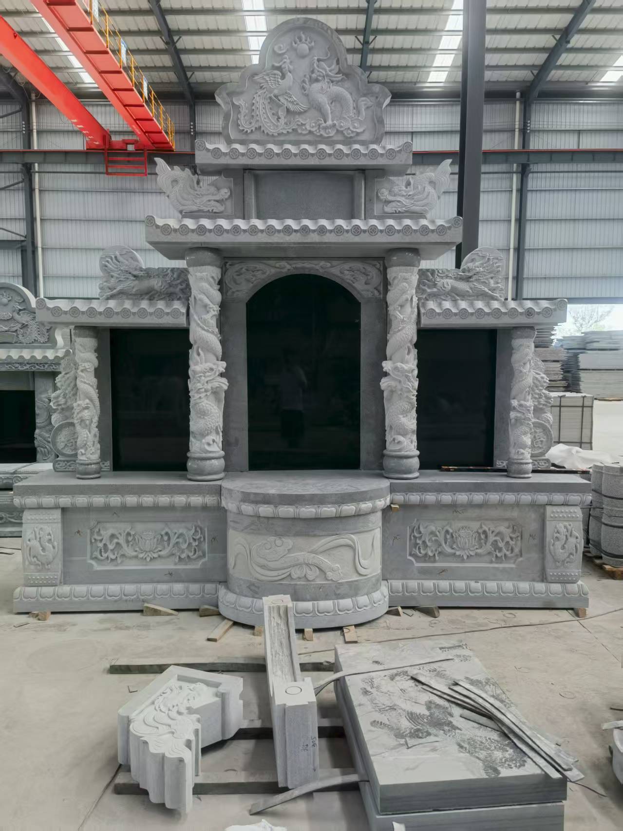 安阳 芝麻灰高档墓碑，土墓，可定制