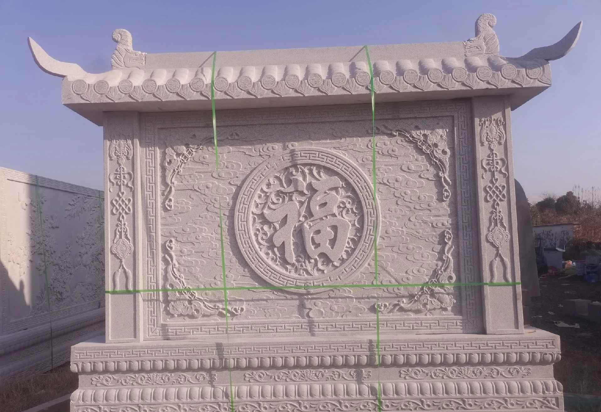 安阳 芝麻白花岗岩屏风，照壁，影壁